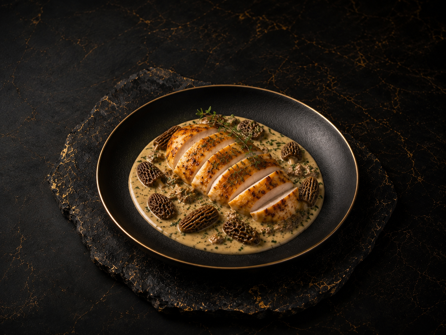 Suprême de poulet aux morilles