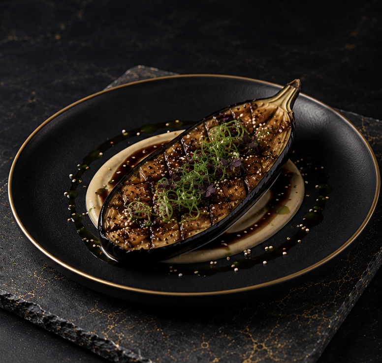 Aubergine rôtie au miso