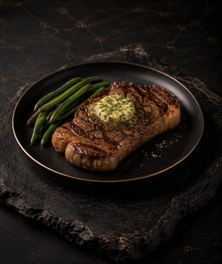 Entrecôte grillée, beurre maître d’hôtel